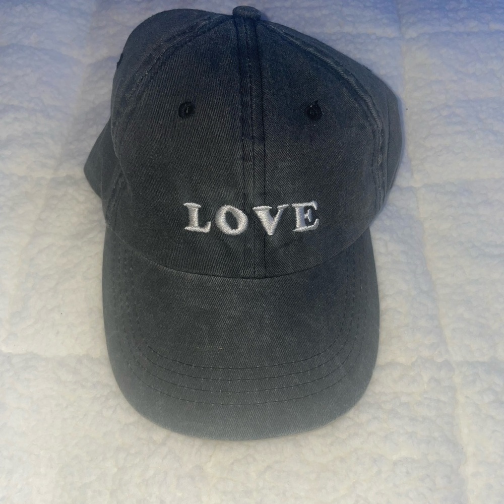 dark gray love baseball hat